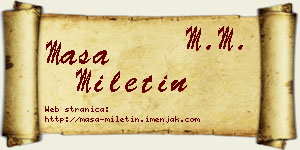 Maša Miletin vizit kartica